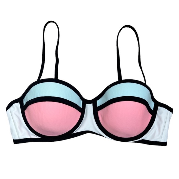 ALDO Triangle Pink/ Black Swim Top - Picture 1 of 7